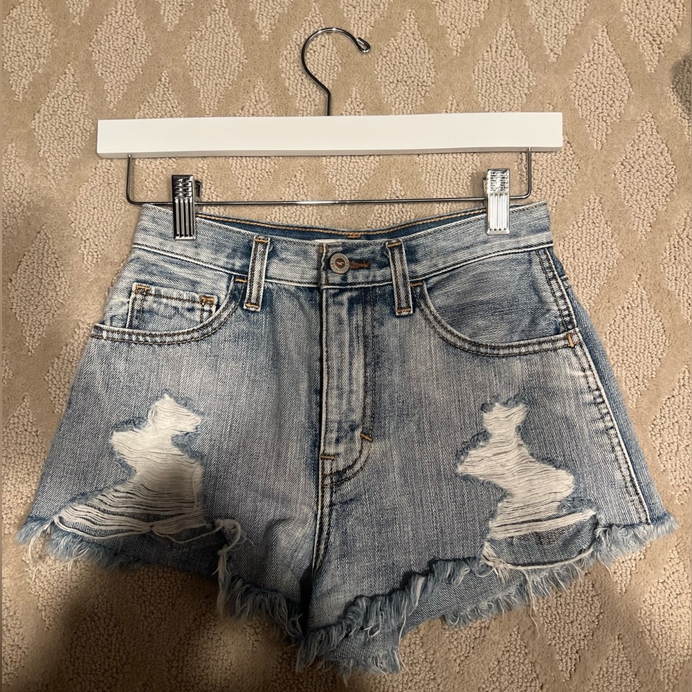 Hollister High-rise Distressed Jean Shorts
